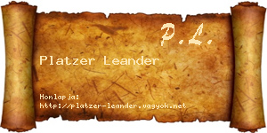 Platzer Leander névjegykártya